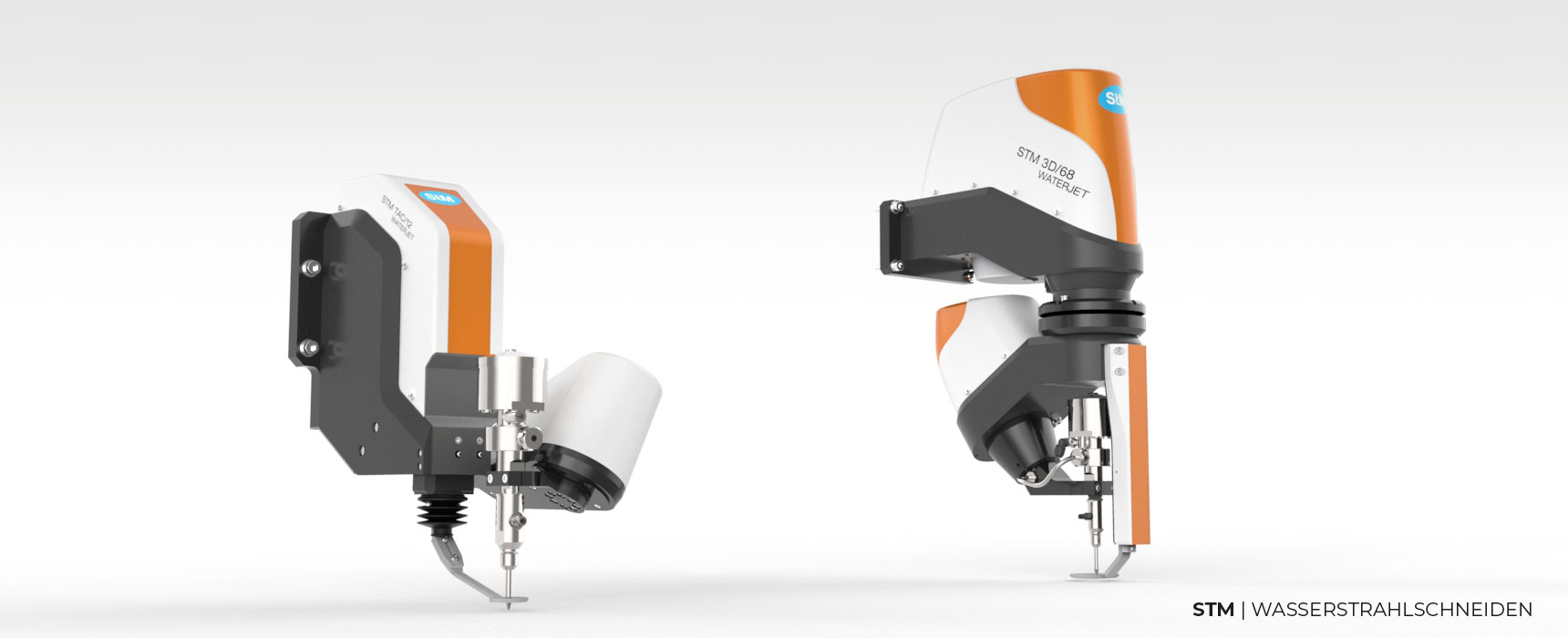 STM Wasserstrahl-Schneidköpfe TAC 12° und 3D 5-Achs