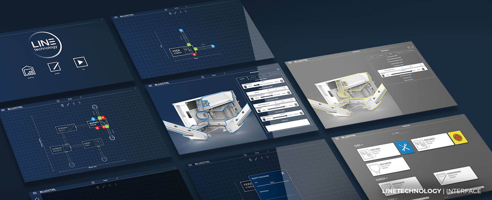 Screenshots des Bediensystems "BLUECTRL"