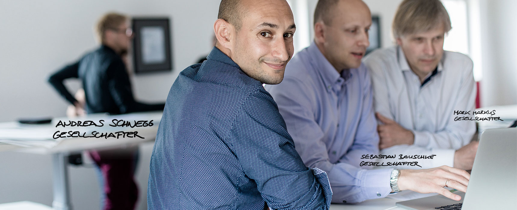 Gesellschafter Andreas Schnegg mit Kollegen